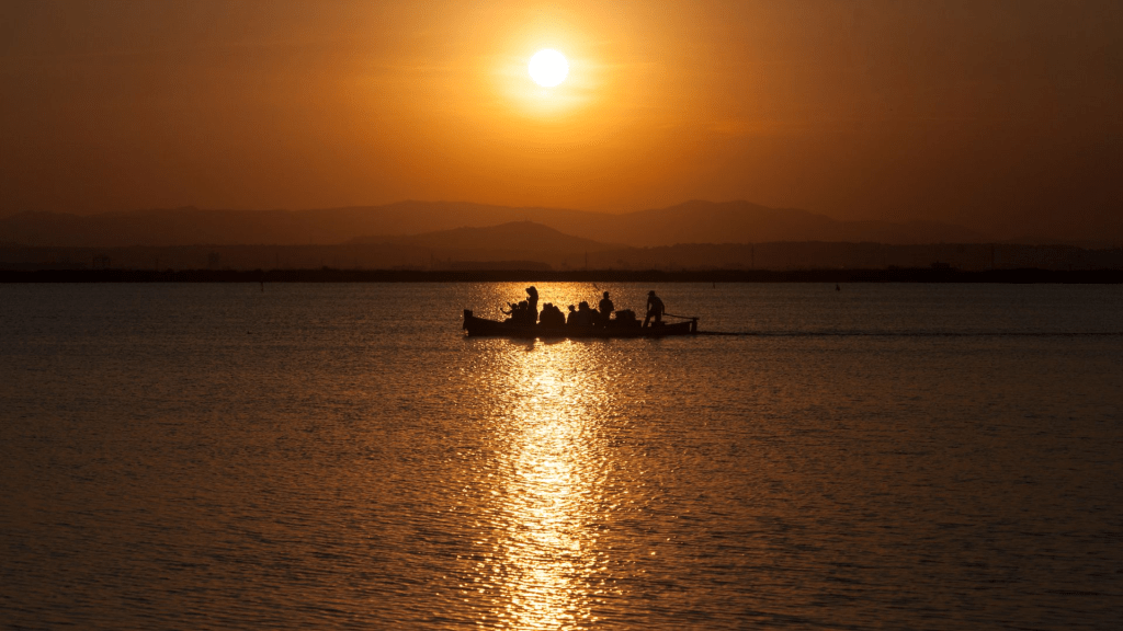 Atardecer en la Albufera en Valencia